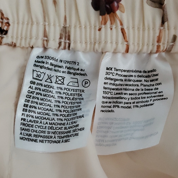 H&M Cream Floral Wide Leg Pants - Picture 5 of 6